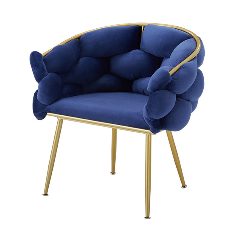 Scandinavische luxe gestoffeerde armloze eetkamerstoelen stoere rugstoel