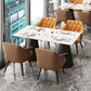 Glam Metal Arm Dining Chair Faux Leather Side Chairs for Restaurant Use