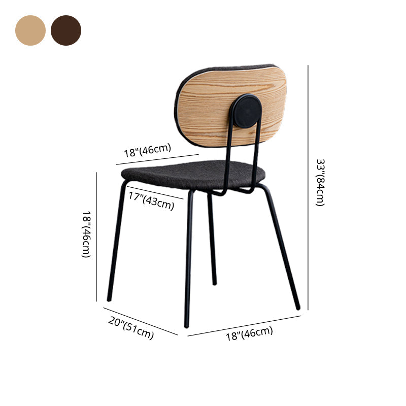 Industriële open achterkant eetkamerstoel stoffen eetstoelen voor thuis