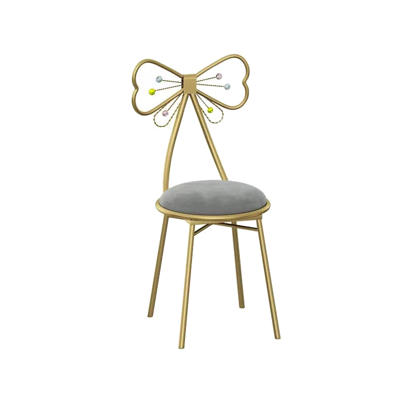 Glam Metal Dining Room Chairs Open Back Dining Side Chair for Restaurant Use