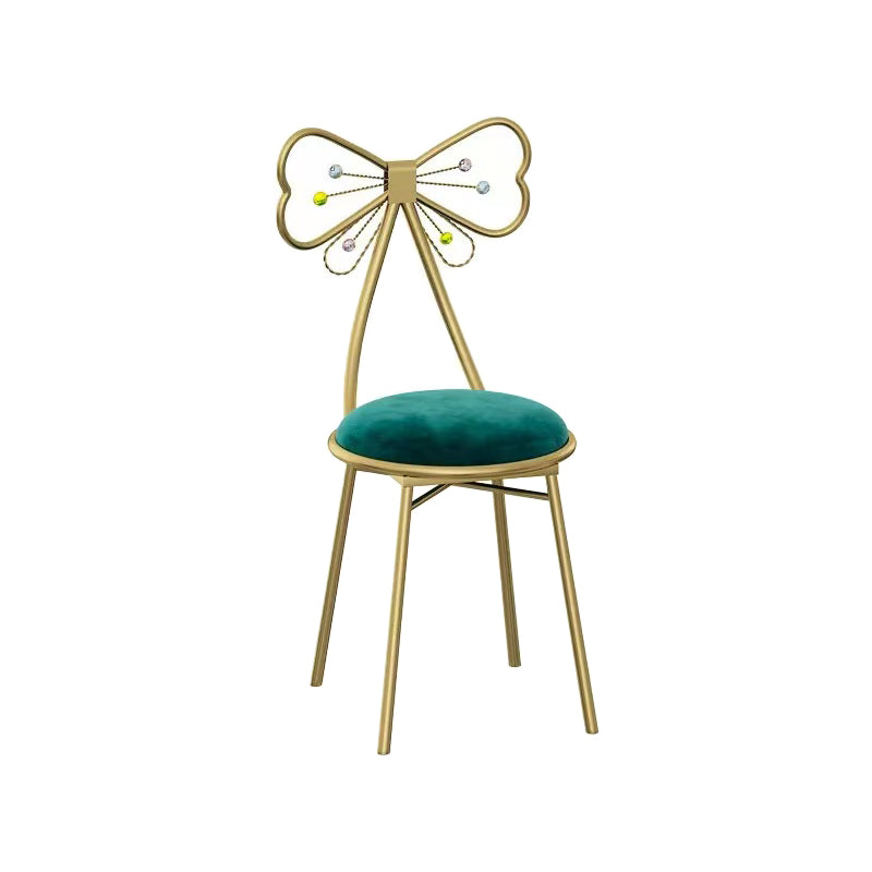 Glam Metal Dining Room Chairs Open Back Dining Side Chair for Restaurant Use