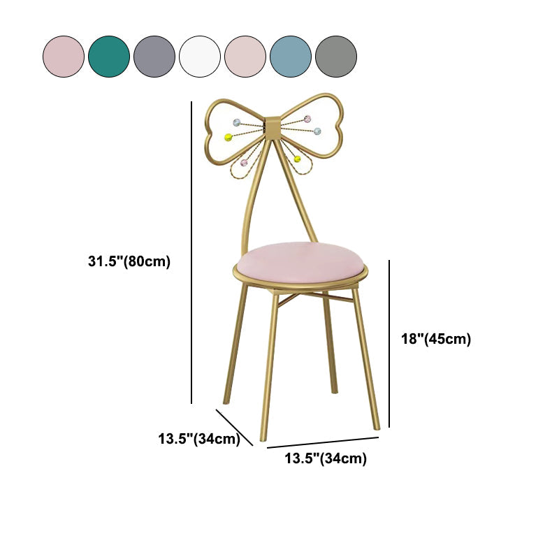 Glam Metal Dining Room Chairs Open Back Dining Side Chair for Restaurant Use