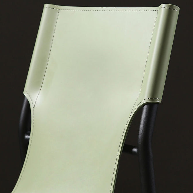 Industrial PU Leather Dining Chairs Solid Back Chair for Home Use