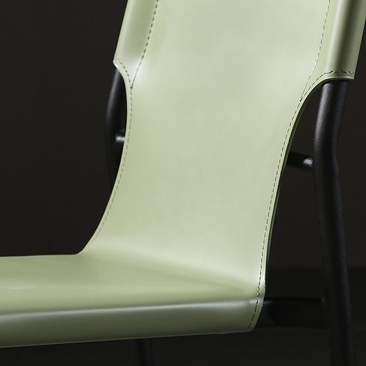 Industrial PU Leather Dining Chairs Solid Back Chair for Home Use