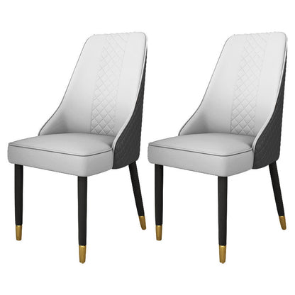 Glam Wood Dining Armless Chair Faux Leather Dining Chair for Home Use