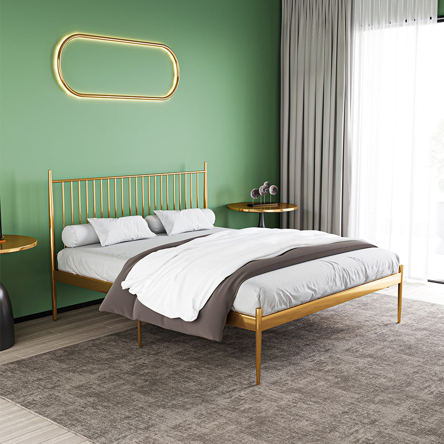 Metalen latbed laag profiel luxueus bedframe met hoofdeinde