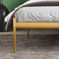 Cama de listones de metal de perfil bajo marco de cama lujoso con cabecera