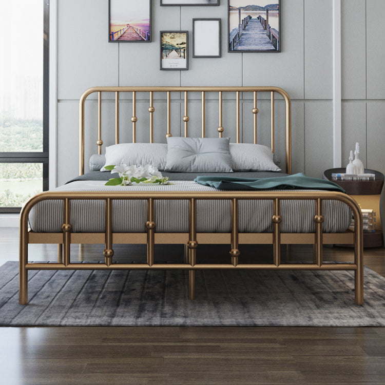 Luxe low profile bedframe metalen standaardbed met hoofdeinde met hoofdeinde