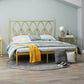 47" Tall Glam Open-Frame Bed Metal Standard Bed with Headboard