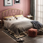 Glam Metallic open-frame bed met gebogen hoofdeinde, 45,3 "Tall