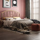 Glam Metallic open-frame bed met gebogen hoofdeinde, 45,3 "Tall