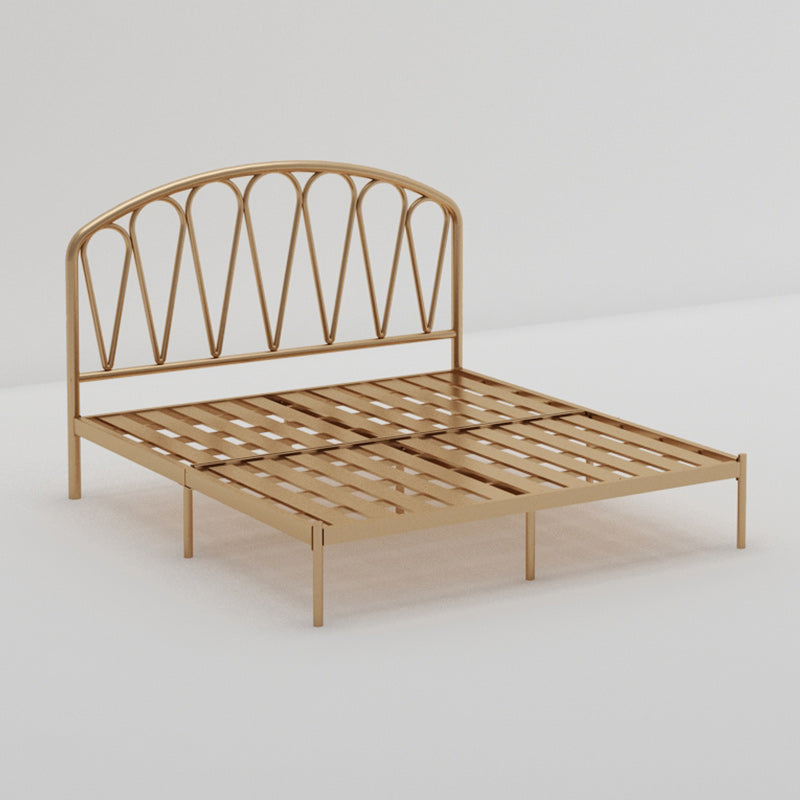 Glam Metallic open-frame bed met gebogen hoofdeinde, 45,3 "Tall