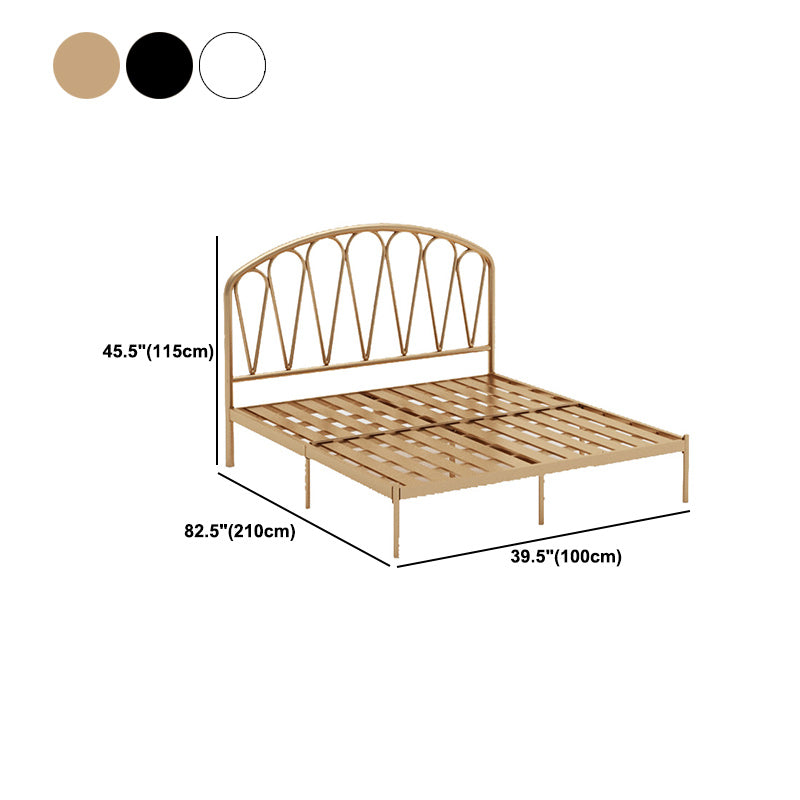 Glam Metallic open-frame bed met gebogen hoofdeinde, 45,3 "Tall