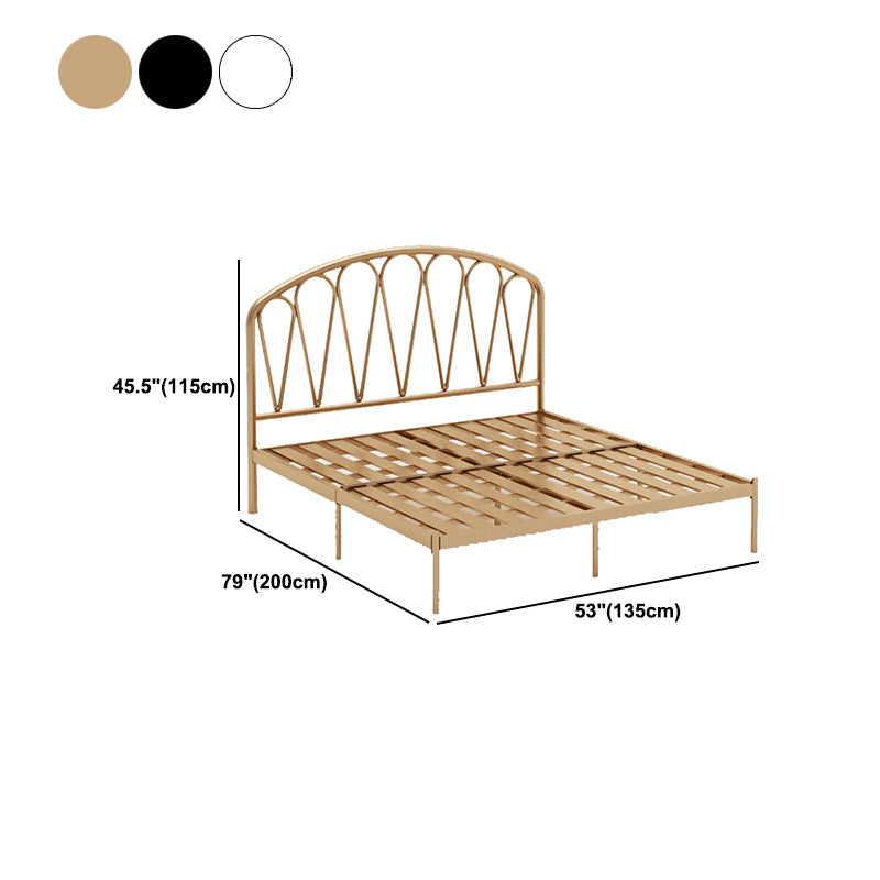 Glam Metallic open-frame bed met gebogen hoofdeinde, 45,3 "Tall