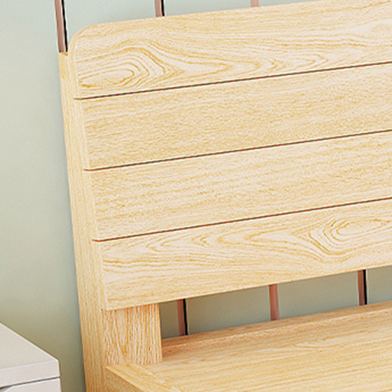 Solid Wood Storage Panel Bed with Headboard  Bed with Drawers