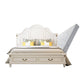Wood Victorian Bed Frame White Camelback Headboard Panel Bed