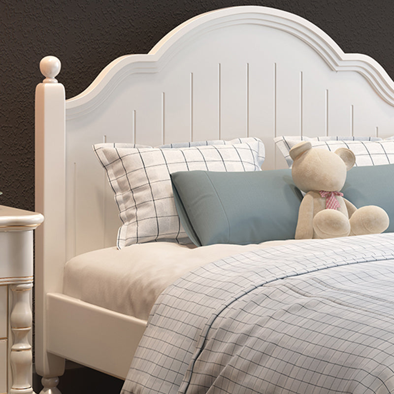 Cama de paneles de madera de marco de cama victoriano con cabecera de camello