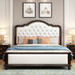 Traditional Standard Bed with Tufted and Camelback Panel Headboard Bed & Mattress Clearhalo 'Bedroom Furniture' 'Beds' 'furn' 'furn_beds' 'Furniture' 5717215