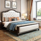 Traditional Standard Bed with Tufted and Camelback Panel Headboard Bed & Mattress Clearhalo 'Bedroom Furniture' 'Beds' 'furn' 'furn_beds' 'Furniture' 5717216