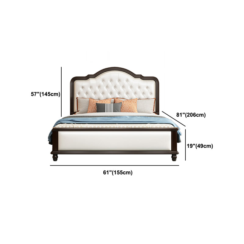 Traditional Standard Bed with Tufted and Camelback Panel Headboard Clearhalo 'Bedroom Furniture' 'Beds' 'furn' 'furn_beds' 'Furniture' 5717220