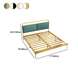 Letto a stecca in metallo largo 79 pollici con testiera rettangolare.