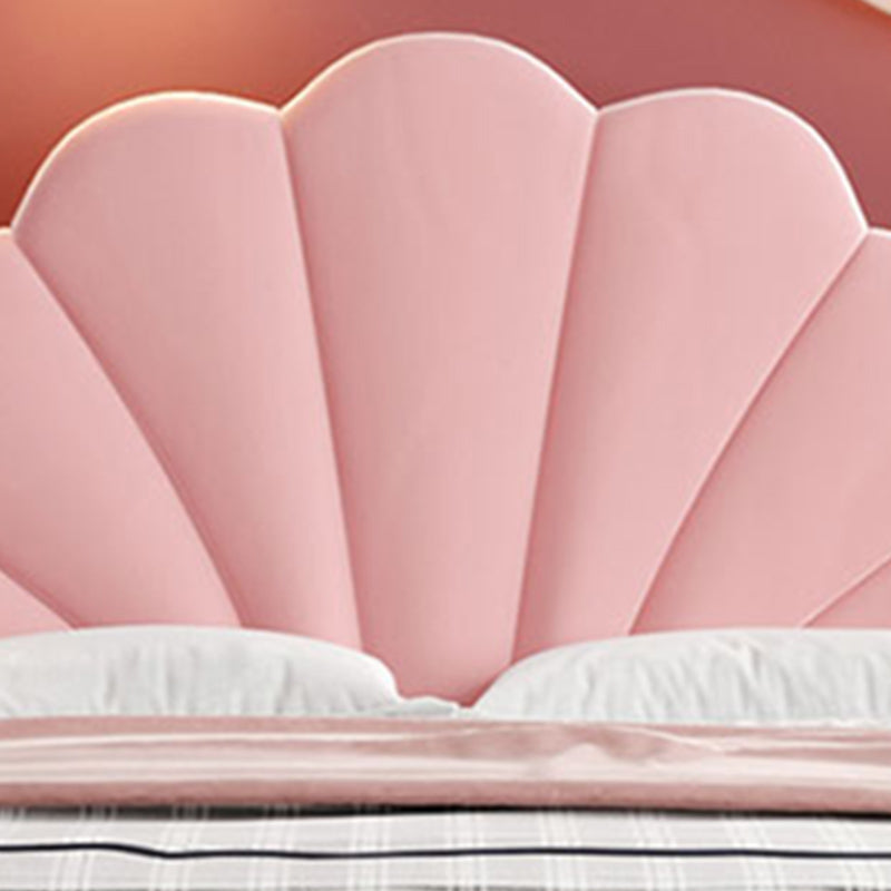 Glam Style Metal Panel Standard Bed with Arched Headboard for Bedroom