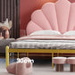 Glam Style Metal Panel Standard Bed with Arched Headboard for Bedroom