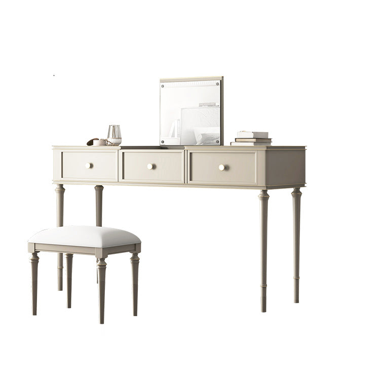 Make-up Vanity Mirrored Wood Dressing Table Padded Stool Set Clearhalo 'Bedroom Furniture' 'furn' 'furn_makeup_vanities' 'Furniture' 'Makeup Vanities' 'makeup_vanities' 5717457