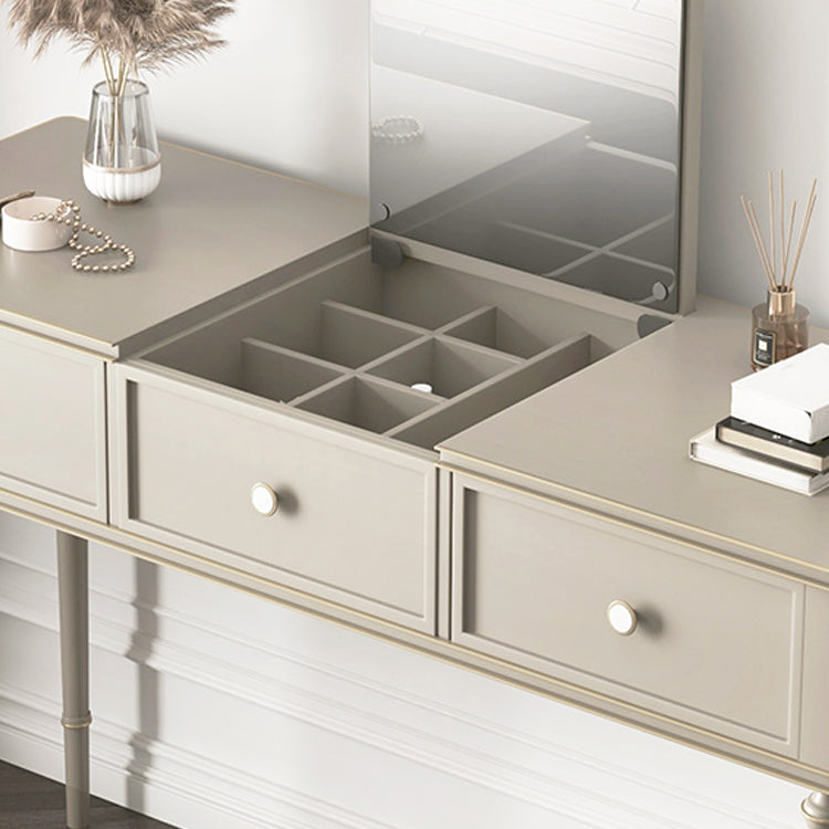 Make-up Vanity Mirrored Wood Dressing Table Padded Stool Set Clearhalo 'Bedroom Furniture' 'furn' 'furn_makeup_vanities' 'Furniture' 'Makeup Vanities' 'makeup_vanities' 5717459