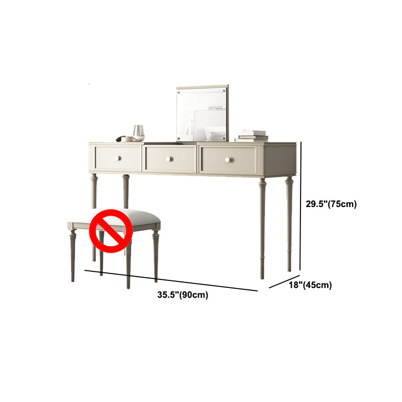 Make-up Vanity Mirrored Wood Dressing Table Padded Stool Set Clearhalo 'Bedroom Furniture' 'furn' 'furn_makeup_vanities' 'Furniture' 'Makeup Vanities' 'makeup_vanities' 5717464