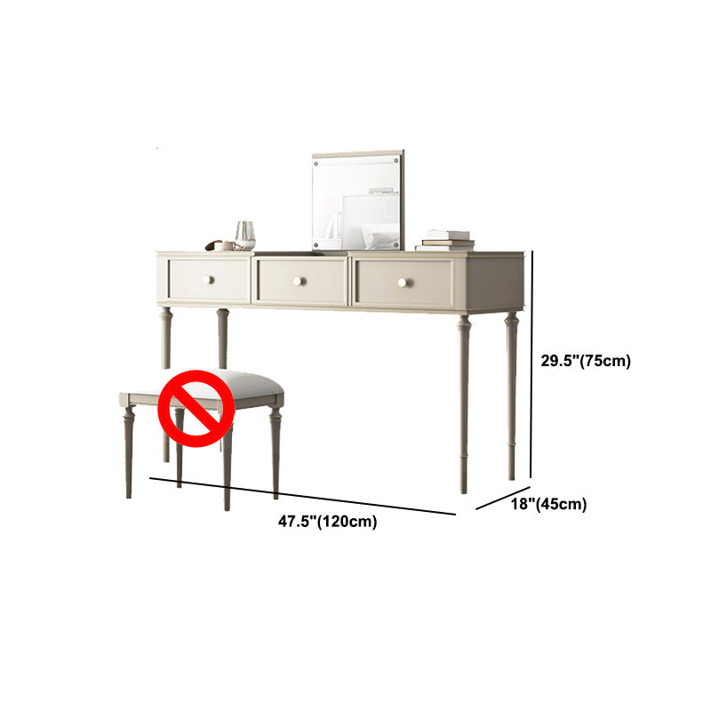 Make-up Vanity Mirrored Wood Dressing Table Padded Stool Set Clearhalo 'Bedroom Furniture' 'furn' 'furn_makeup_vanities' 'Furniture' 'Makeup Vanities' 'makeup_vanities' 5717465