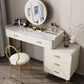 Wood and Metal Vanity Table in White/Grey Makeup Vanity Desk