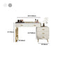 Wood and Metal Vanity Table in White/Grey Makeup Vanity Desk