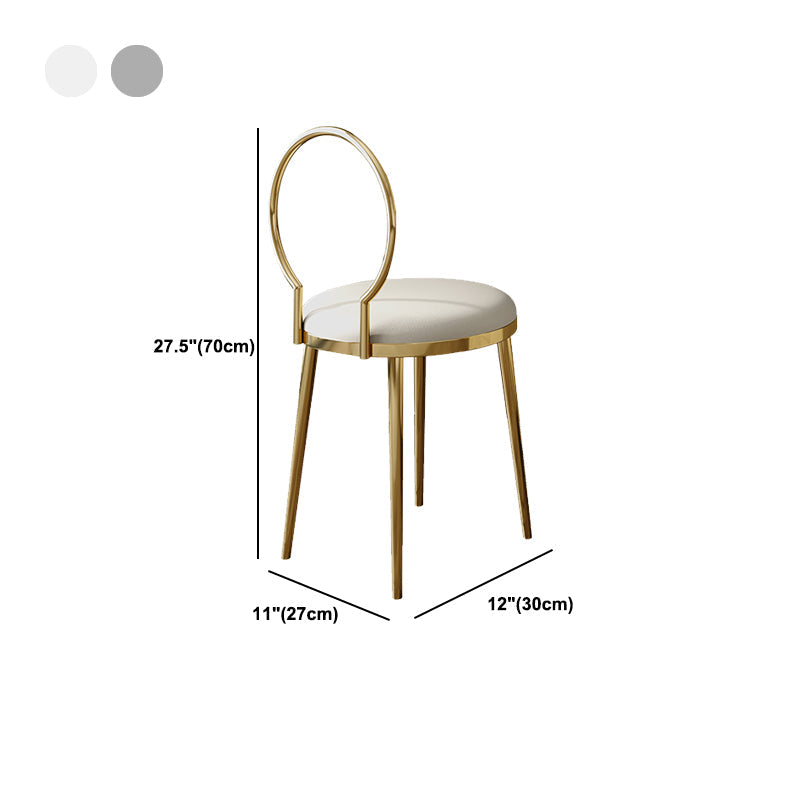 Wood and Metal Vanity Table in White/Grey Makeup Vanity Desk