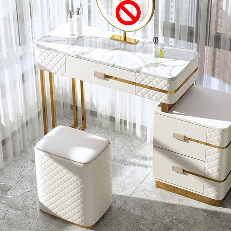 Faux Leder Waschtisch -Schminktisch mit 3 Aufbewahrungsschubladen