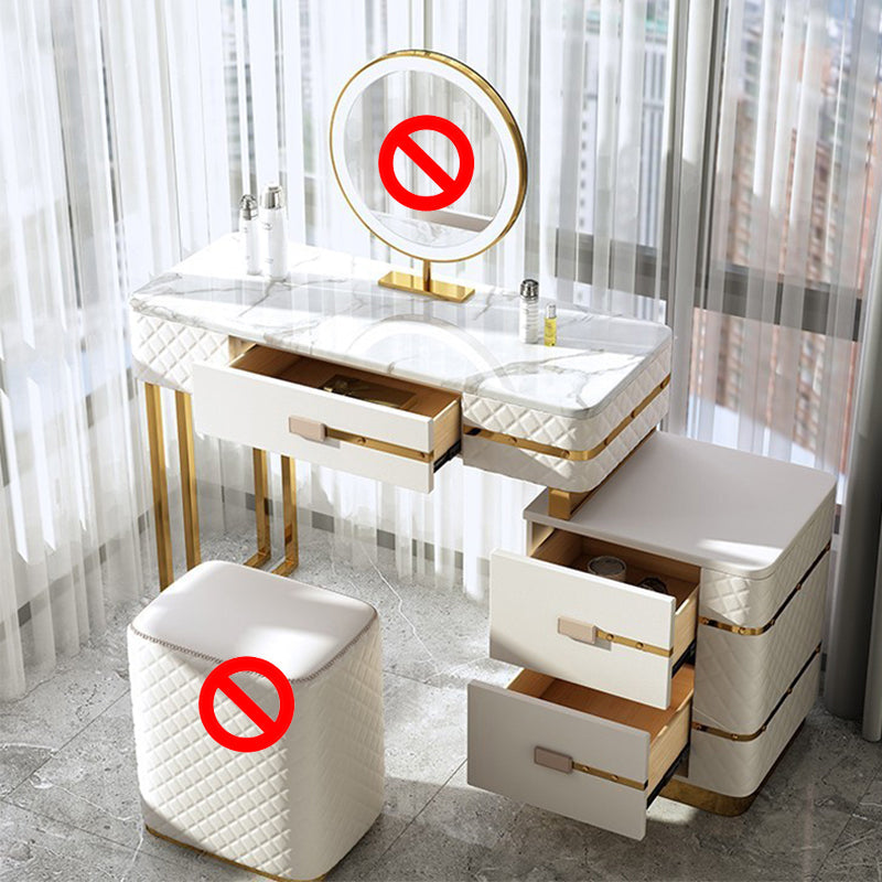 Faux Leder Waschtisch -Schminktisch mit 3 Aufbewahrungsschubladen