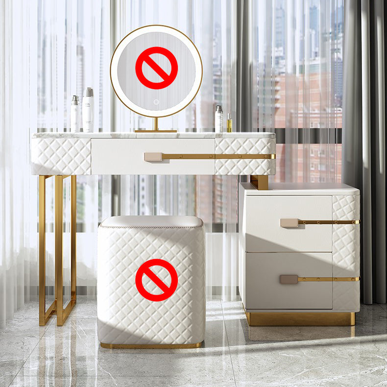 Faux Leder Waschtisch -Schminktisch mit 3 Aufbewahrungsschubladen