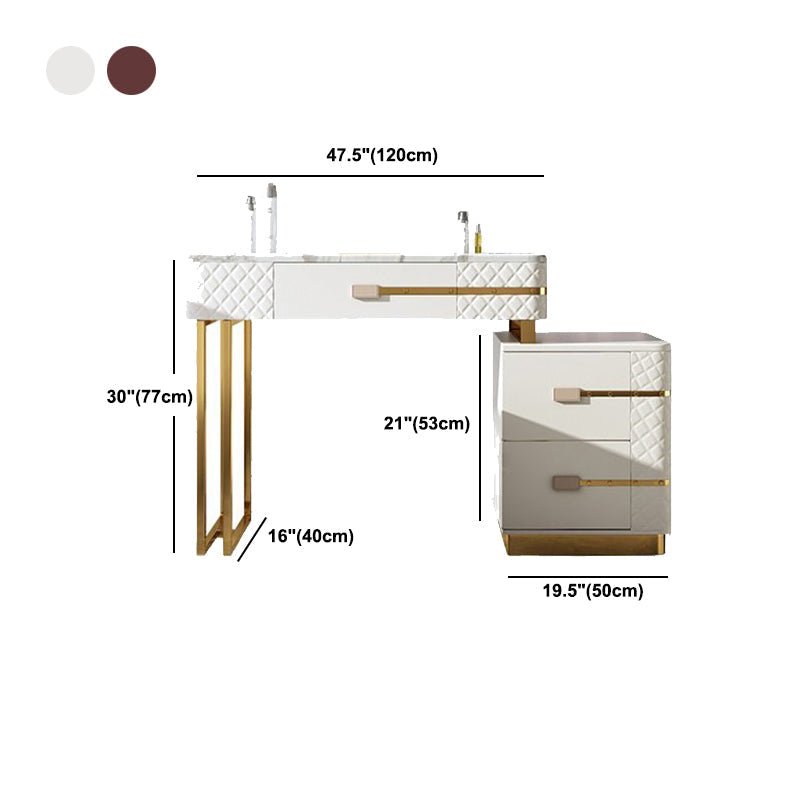 Faux Leder Waschtisch -Schminktisch mit 3 Aufbewahrungsschubladen