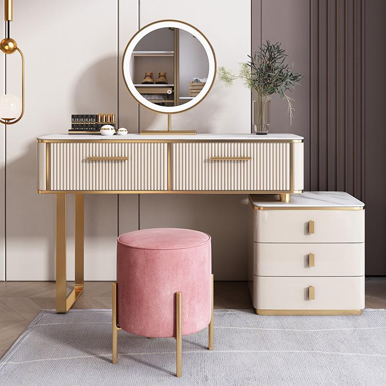 5ドレッカードレッシングテーブル豪華なメタルメイクアップバニティテーブル
