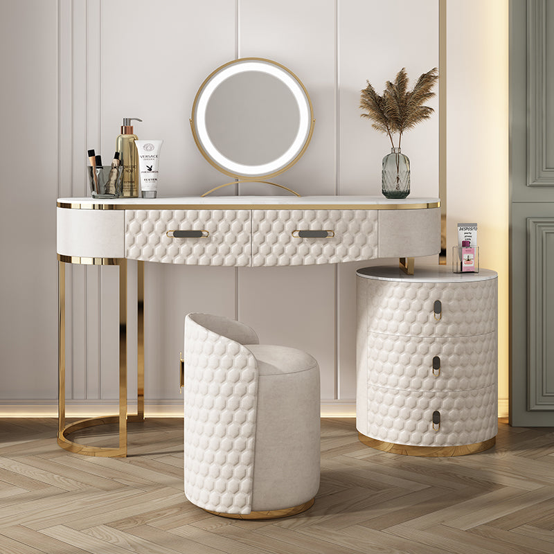 5 cassetti da 29,52 "set di vanità alta con sgabello