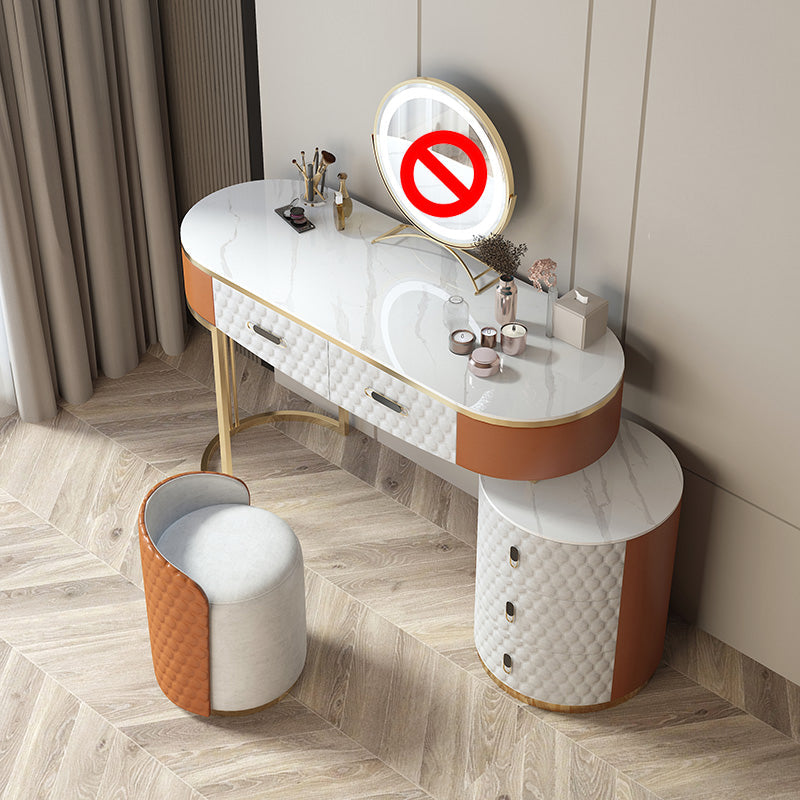 5 cassetti da 29,52 "set di vanità alta con sgabello