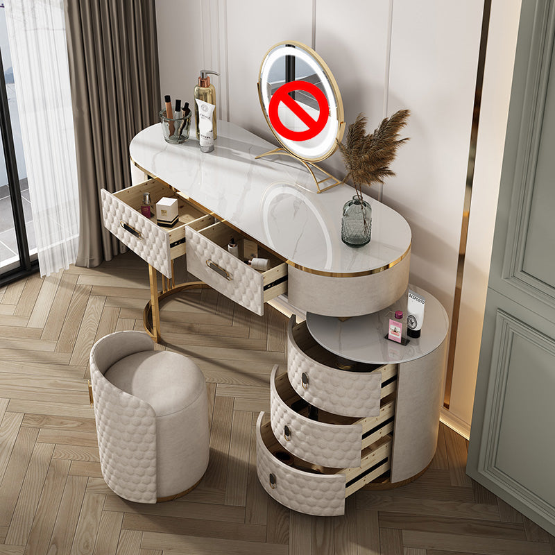 5 cassetti da 29,52 "set di vanità alta con sgabello