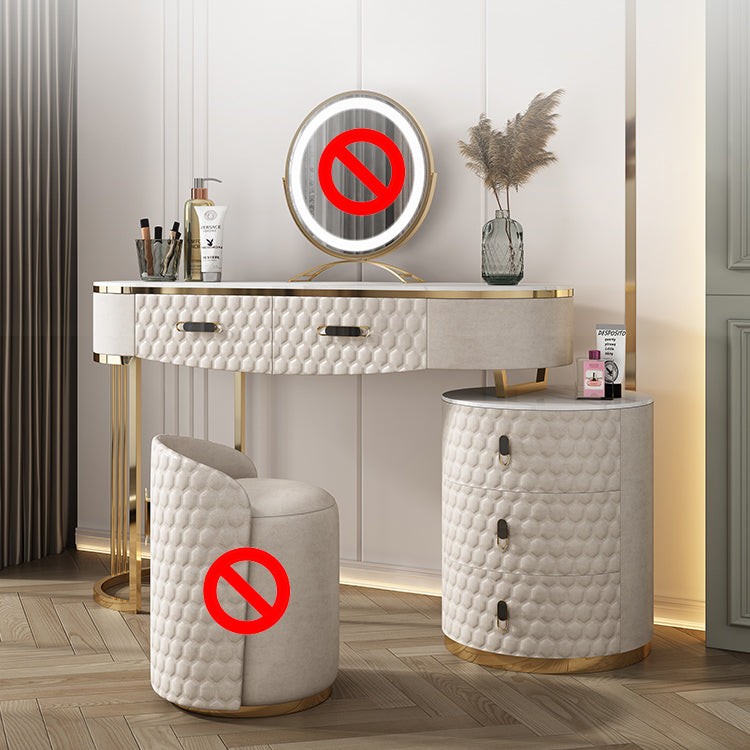 5 cassetti da 29,52 "set di vanità alta con sgabello