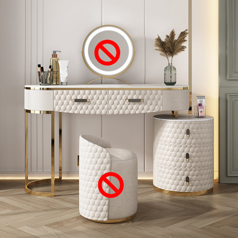 5 cassetti da 29,52 "set di vanità alta con sgabello