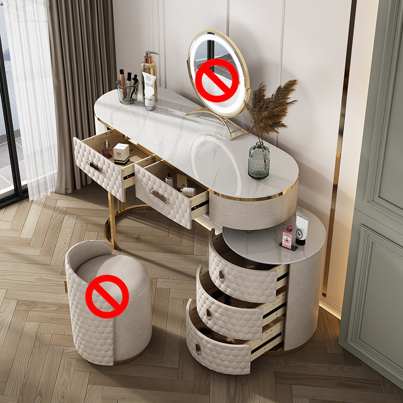 5 cassetti da 29,52 "set di vanità alta con sgabello