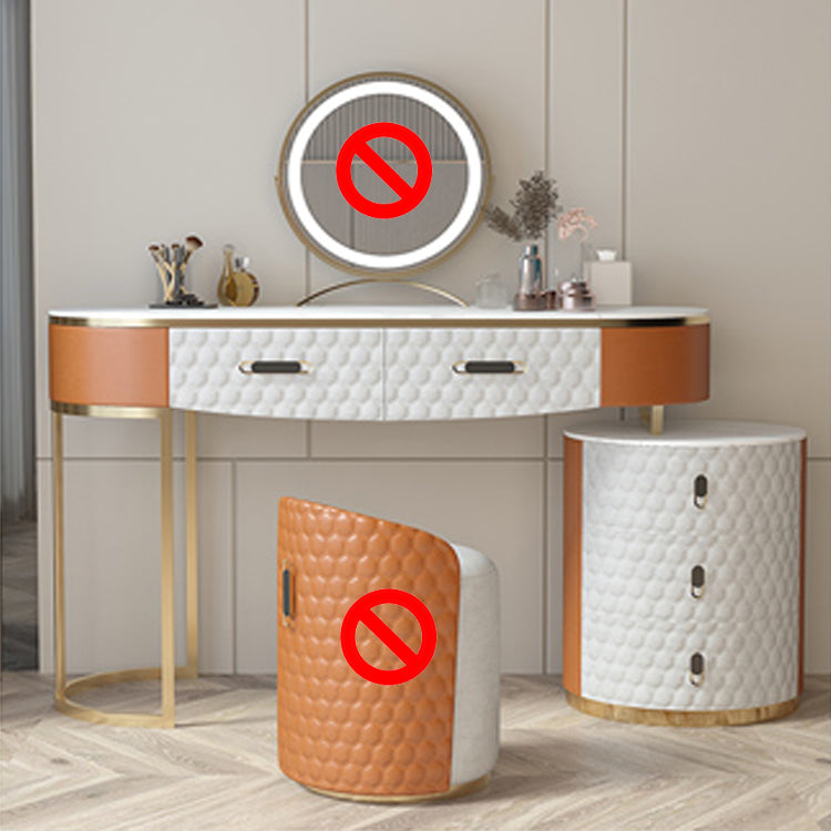 5 cassetti da 29,52 "set di vanità alta con sgabello