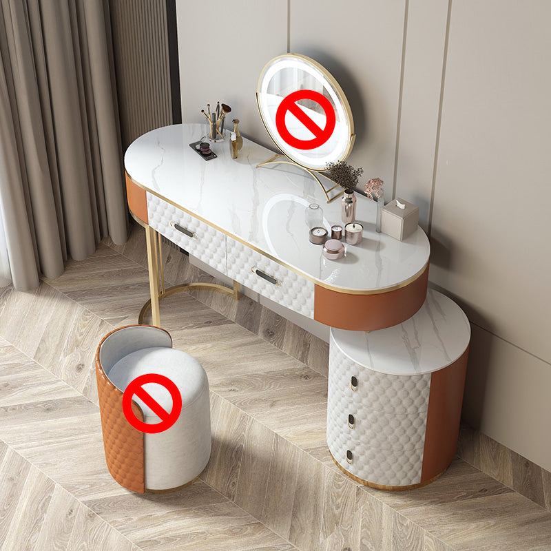 5 cassetti da 29,52 "set di vanità alta con sgabello