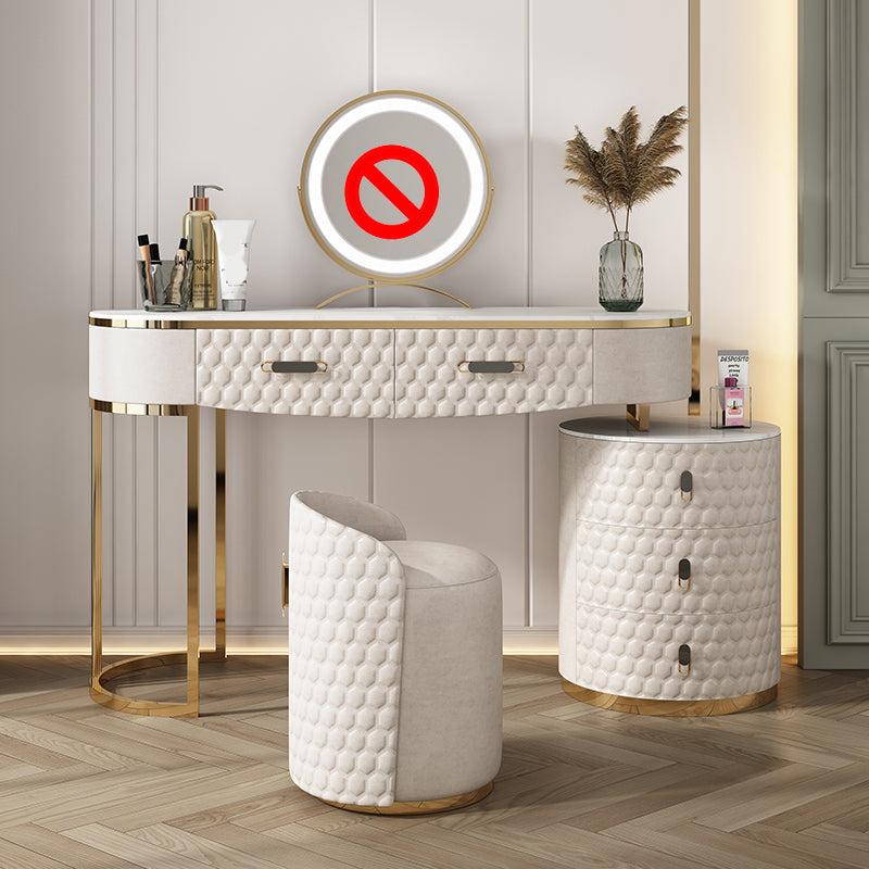 5 cassetti da 29,52 "set di vanità alta con sgabello