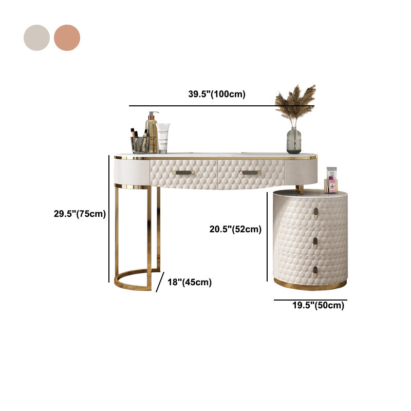 5 cassetti da 29,52 "set di vanità alta con sgabello