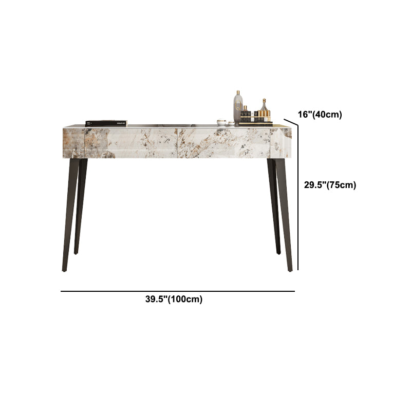 Stone Top -Schminktischhocker schwarze Eitelkeit mit Holzschubladen